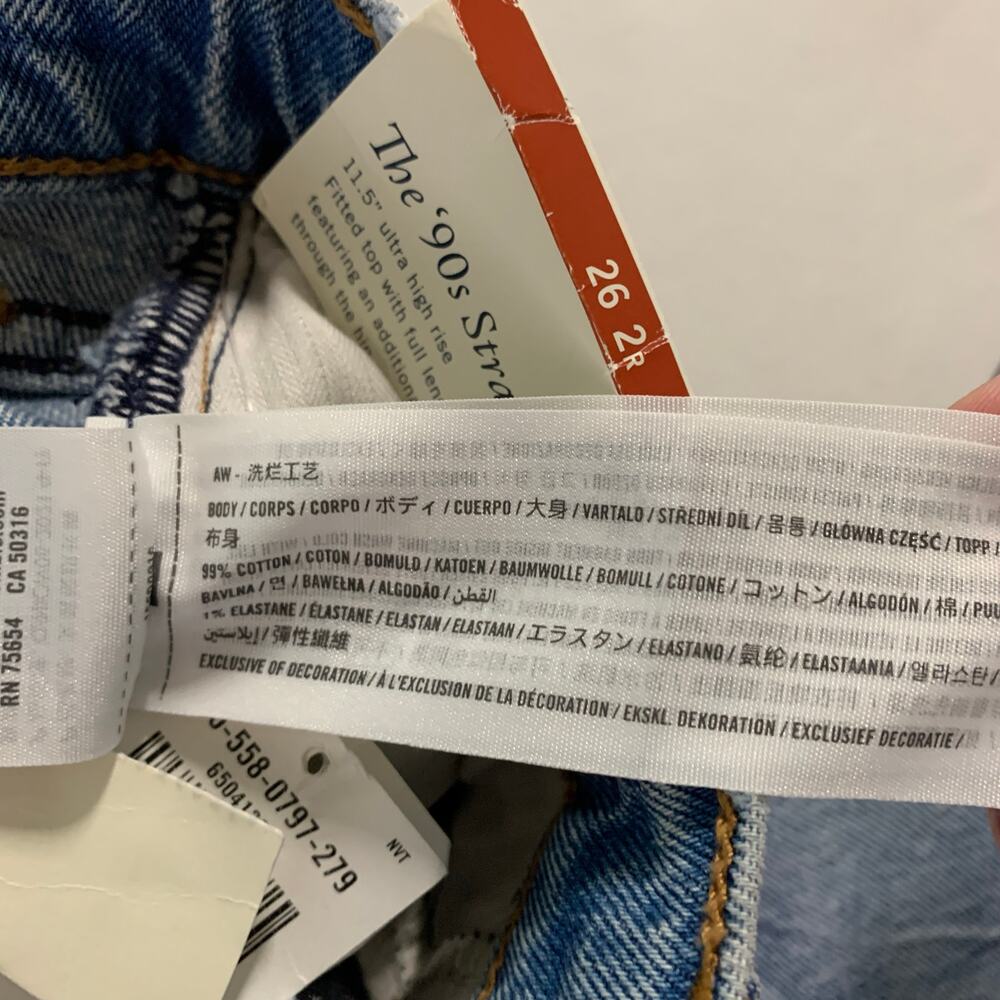 Abercrombie & Fitch The 90's Straight Ultra High Rise Curve Love Jeans 26 NEW - Picture 8 of 9